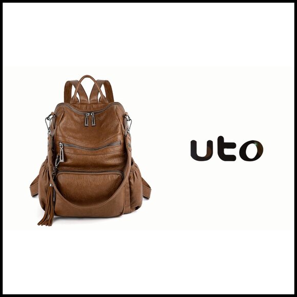 Vegan Leather Backpack Purse Convertible Rucksack Travel Shoulder Bag Tassel